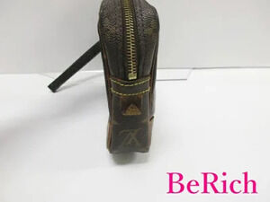 Louis Vuitton Dragonne Bag Handbag Strap LV Monogram Clutch Shoulder Marly Brown